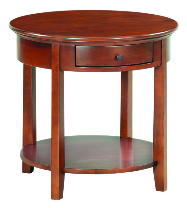 3510 McKenzie Large Round End Table with Drawer 2