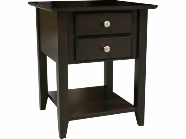 6018 Shaker Alder End Table with Two Drawers 2