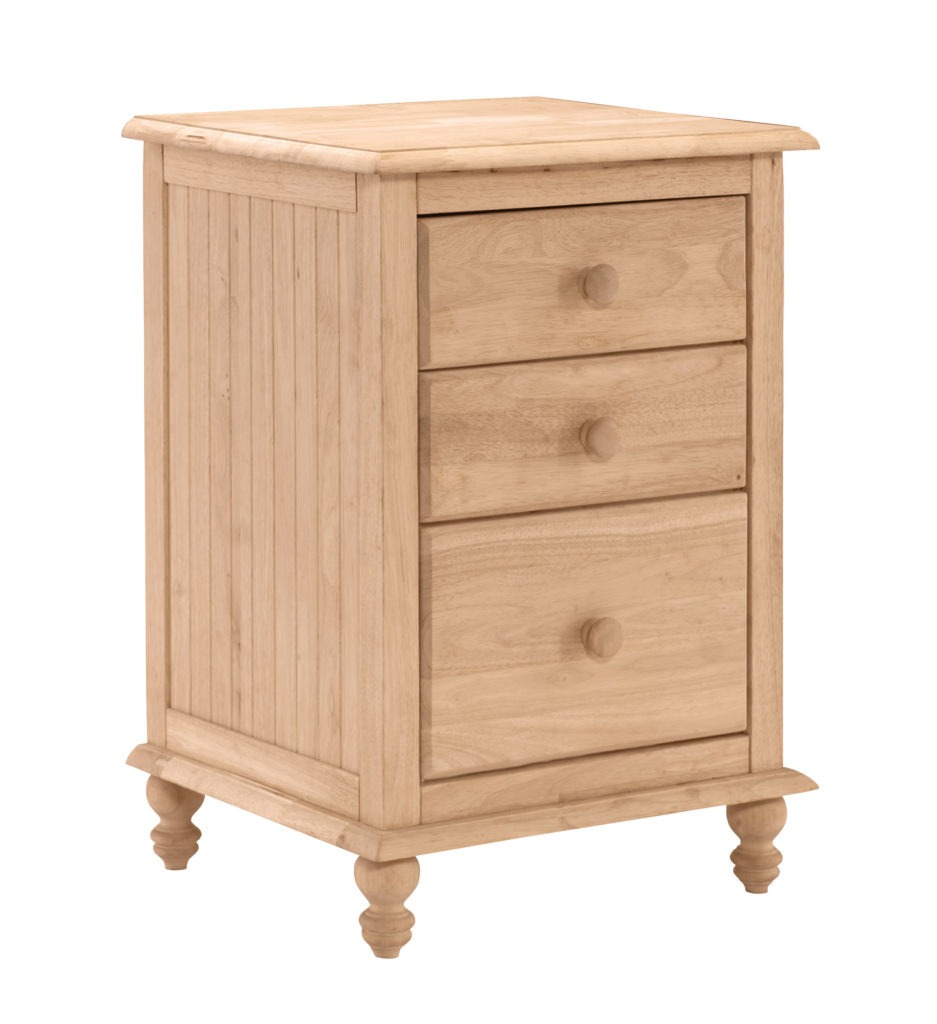 BD2003 Cottage 3Drawer Nightstand Unfinished Furniture of Wilmington