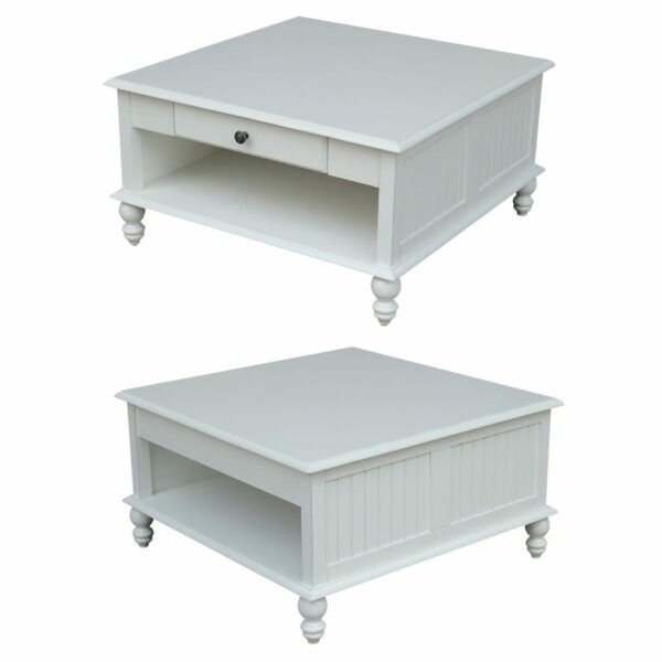 OT07-20SC Cottage Square Coffee Table in Beach White 3
