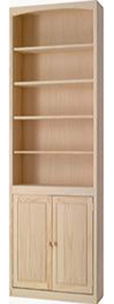 2484d Pine Bookcase 24 X 84 W Doors, 84 Inch Tall Bookcase White