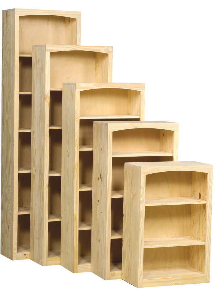 Pine Bookcases Finished Unfinished, Unfinished Wood Bookcase With Doors