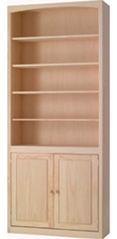3084D Pine Bookcase 30" x 84" w/ Doors 6