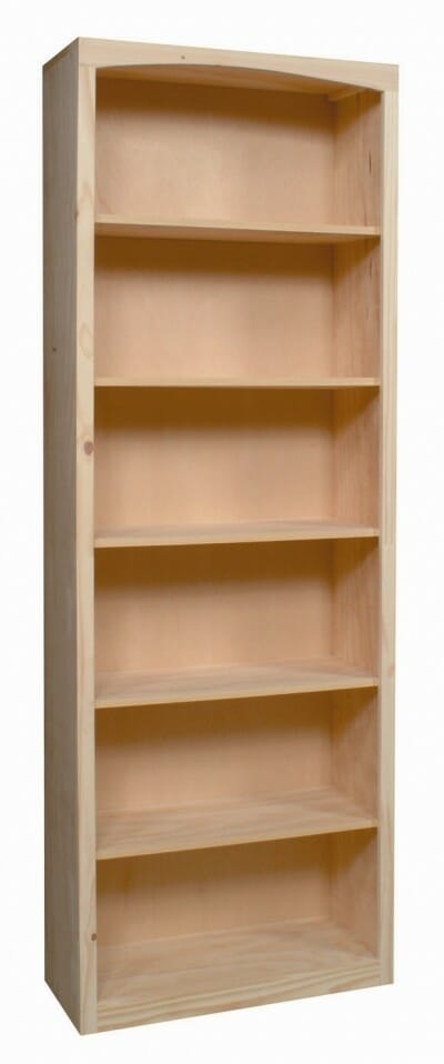 AMISH Unfinished Pine ~ CUSTOM SIZED BOOKCASE ~ Adjustable 24" wide 30" tall 