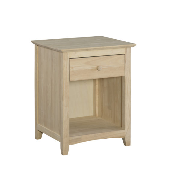 BD7001 Lancaster One Drawer Nightstand Unfinished Furniture of