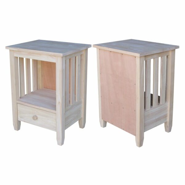 BJ6TD Mission End Table with Drawer 4