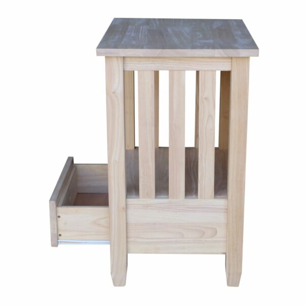 BJ6TD Mission End Table with Drawer 5