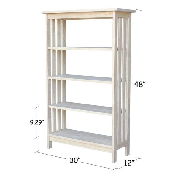 SH-4830M 48 inch Tall Mission Bookcase with Free Shipping 3
