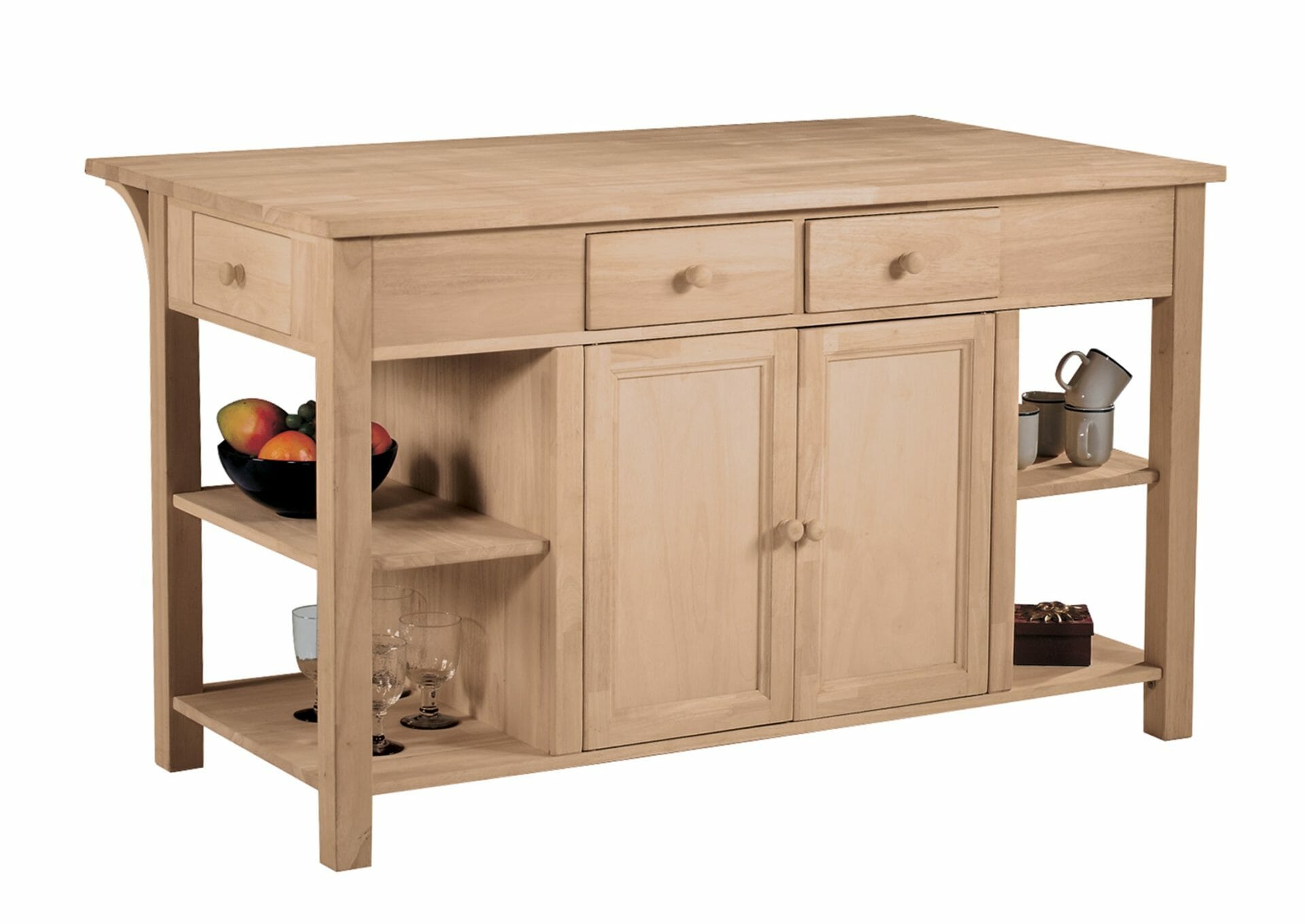 Unfinished kitchen island with seating sale