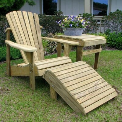 601-500SS Assembled Weathercraft Pressure Treated Pine Ottoman/Footrest with Stainless Hardware 3