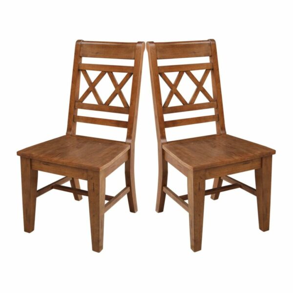 T42-4084X-47 Farmhouse Chic Extension Table and 6 CI42-47 Chairs in Bourbon 30