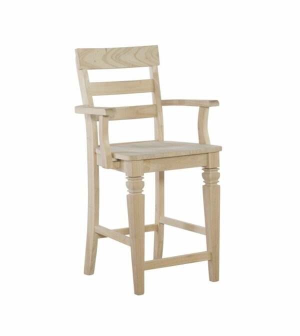 S-192AB Parawood 24 inch tall Java Stool with Arms 12