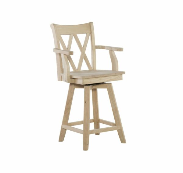 S-202SWAB 24 inch Swivel Double X Counter Stool w/Arms 1