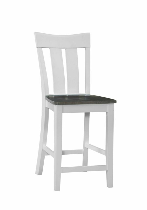 T05-3654XBT-Counter Table and & 6 Ava Stools in Heather Gray & White 4