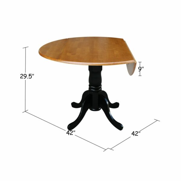 T-42DP 42" Round Drop Leaf Table 8
