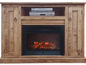 30857 Rustic Tall Fireplace TV Stand Product # 30857 Front View