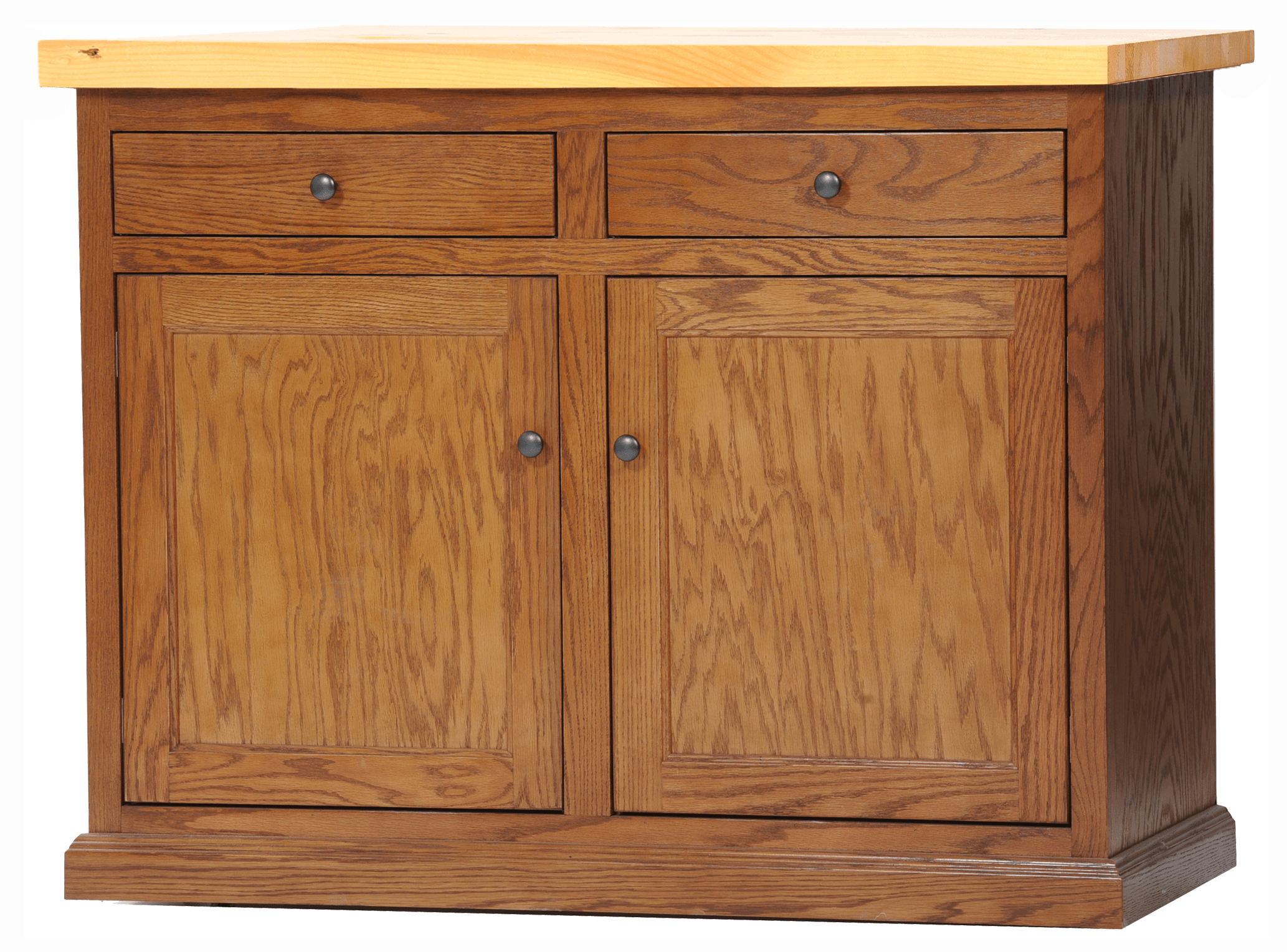 50116 Front View Pictured With Butcher Block Top In Light Finish 