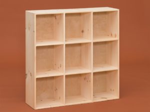 Storage Cubby Cube AMISH Unfinished Pine ~ 9 Hole Bookcase Shelf Shoe Rack 