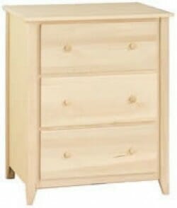 Woodcraft Shaker Three Drawer Chest with Deep Drawers 1
