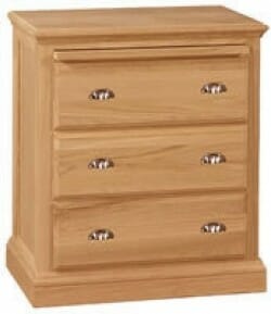 Woodcraft Vintage Three Drawer Night Stand with Pull Out 1