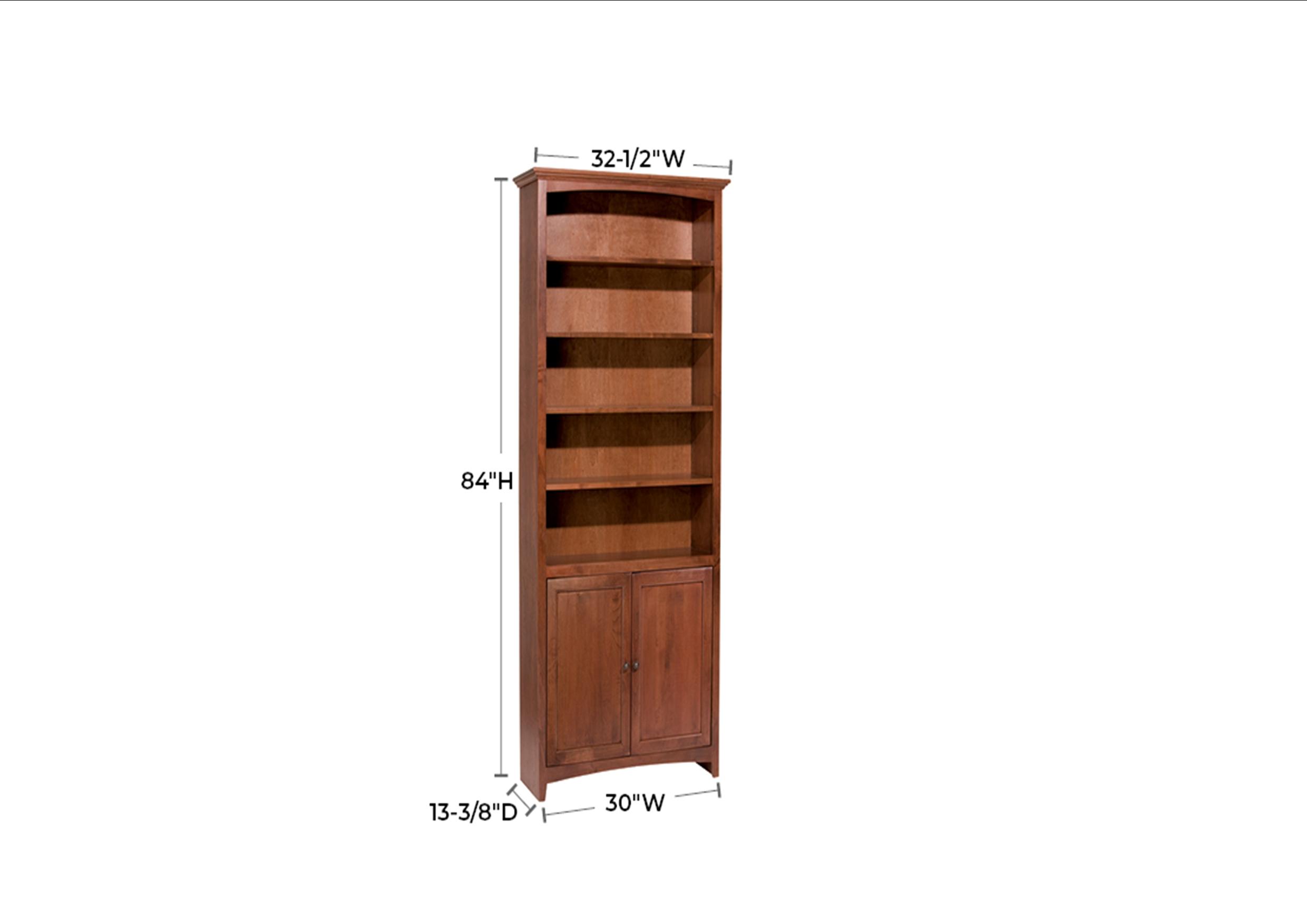 1537 84"x 30" Alder McKenzie Bookcase with Lower Doors - Image 4