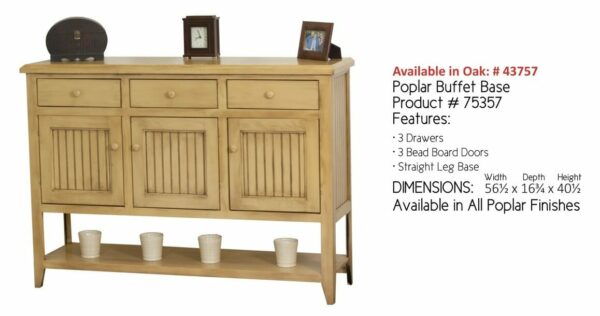 75357 Poplar 56 inch wide Buffet Base 1