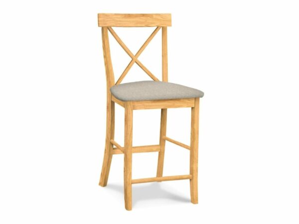 S-6132-F6 Upholstered X Back Counter Stool Free Shipping 21