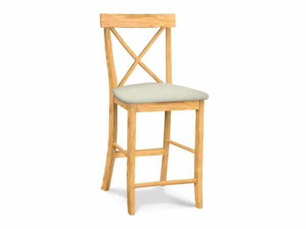 S-6132-F6 Upholstered X Back Counter Stool Free Shipping 15