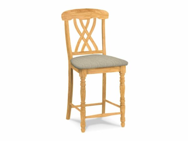 S-3902-F6 Upholstered Lattice Back Stool with Free Shipping - F49 Majorly Linen 4