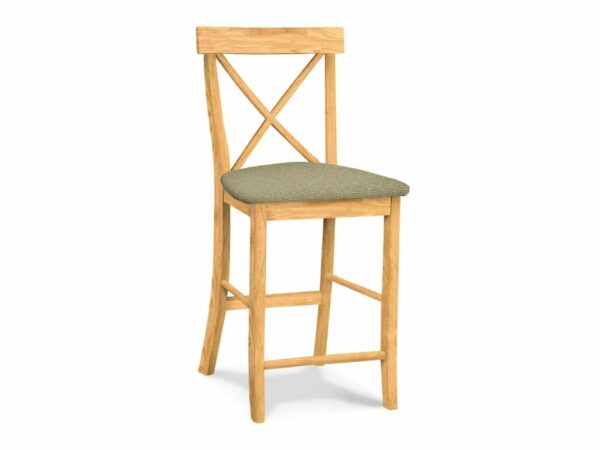 S-6132-F6 Upholstered X Back Counter Stool Free Shipping 16