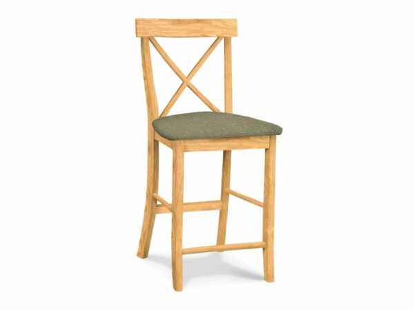 S-6132-F6 X Back Counter Stool w/Upholstered Seat 48