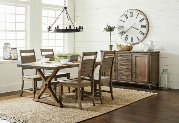 T40-3872T-44 Farmhouse Chic Table and 4 Chairs in Brindle 1
