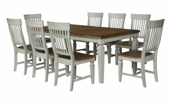 T41-406018XB-65 Vista Extension Table & 8 Chairs in Hickory & Stone 17