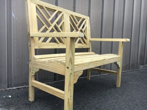 Pine 4' Chippendale Bench 12