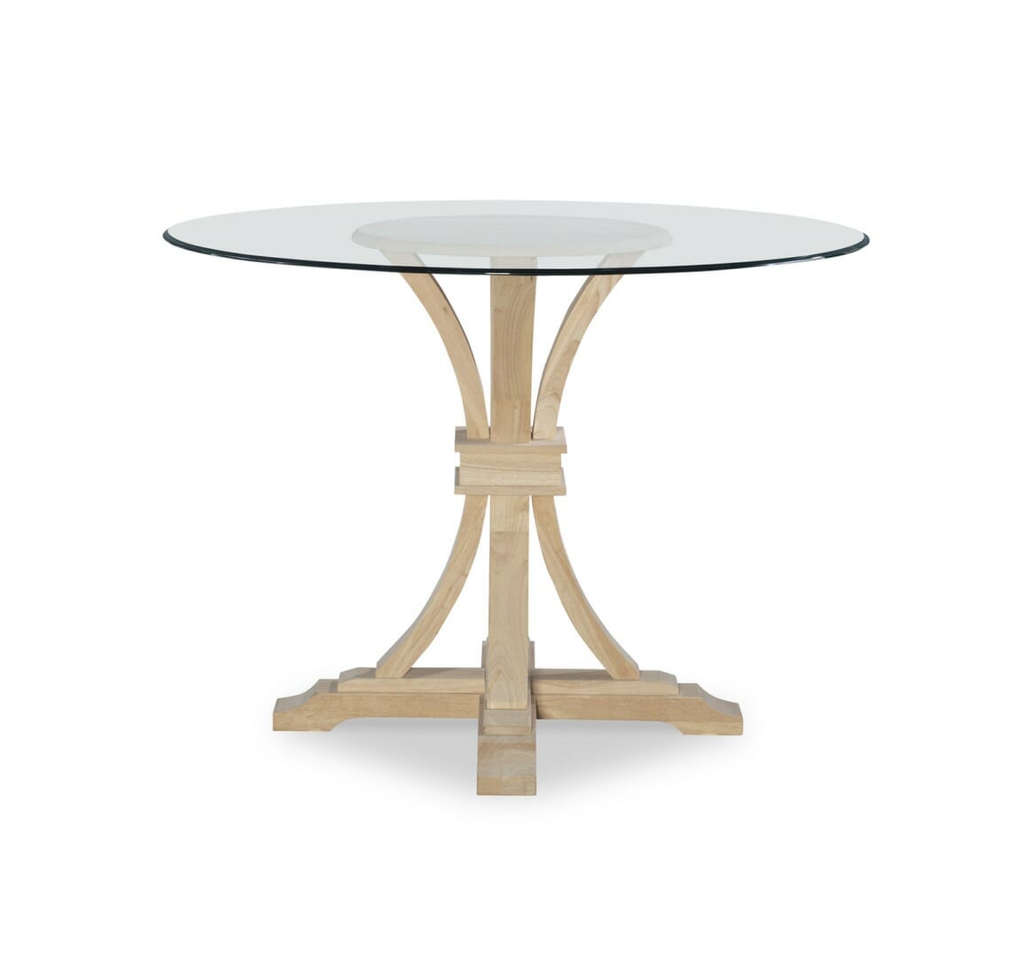 T-12B-36-Glass-48-E Terra Glass Top Flair Counter-Height Table | Unfinished  Furniture of Wilmington