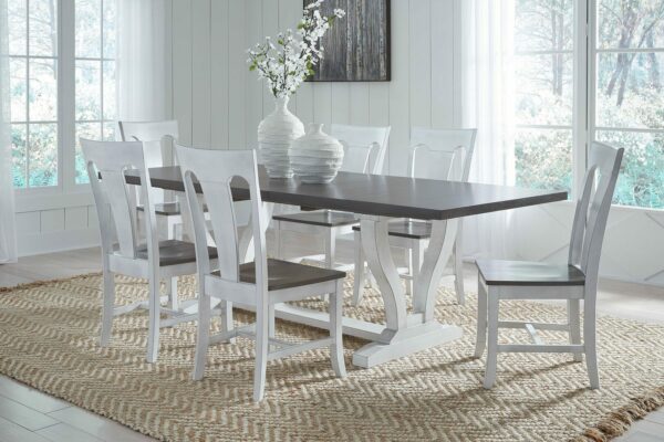 CTT-4094 Curated Extension Trestle Table and 6 CC-86 Chairs 40