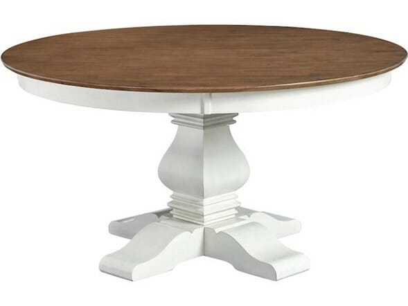 T79-60RT Banks 60" Pedestal Table & 6 CI-65 Chairs in Hickory & Shell 5