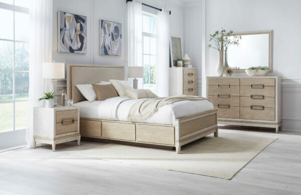 3348SAN Catalina Queen Upholstered Panel Storage Bed 5