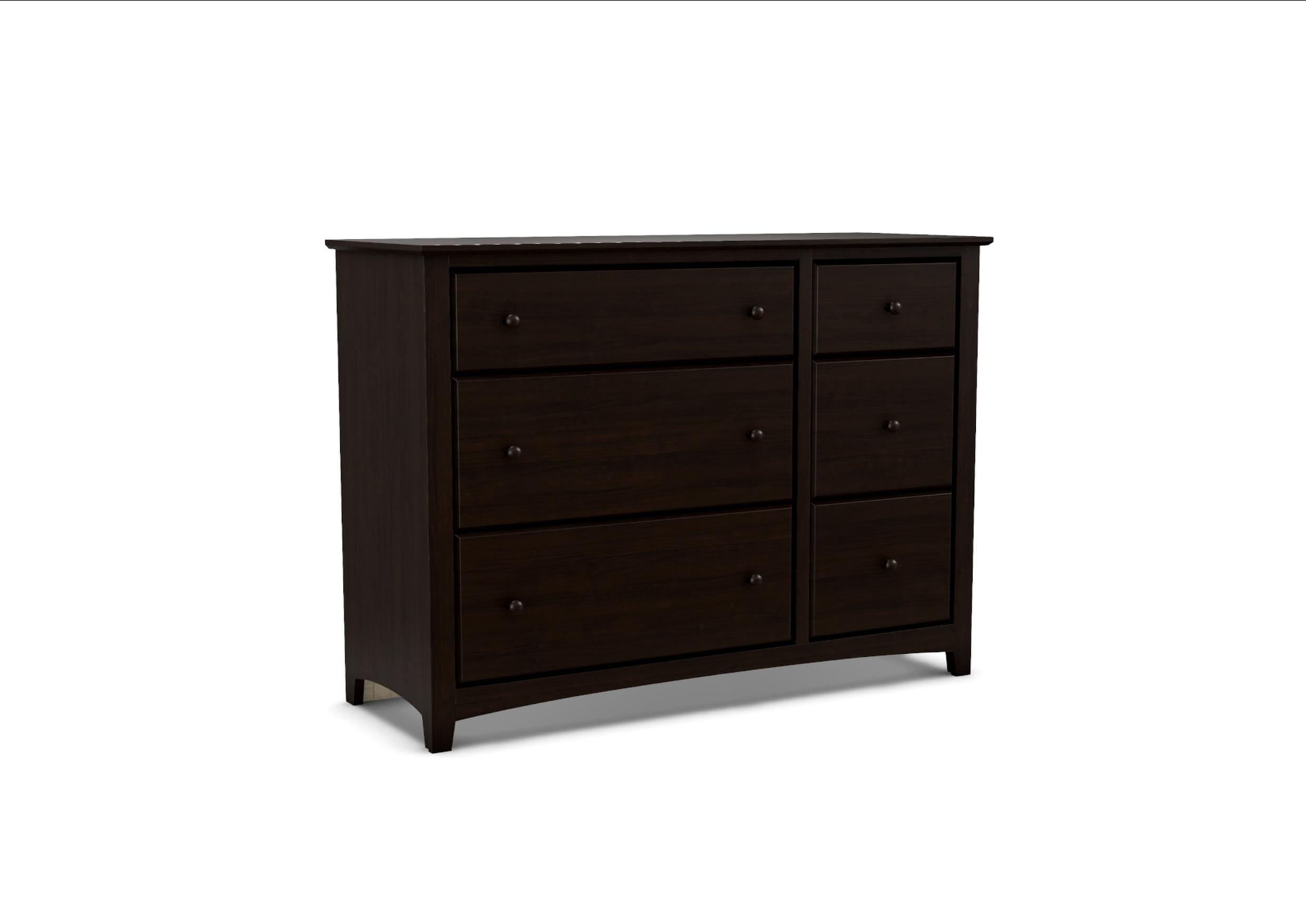 61561 Alder Shaker Six Drawer Combo Dresser | Unique Storage