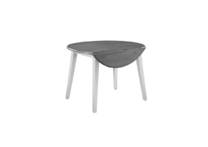 T-42DL 42 inch Round Drop Leaf Table - T05 Heather Gray & White