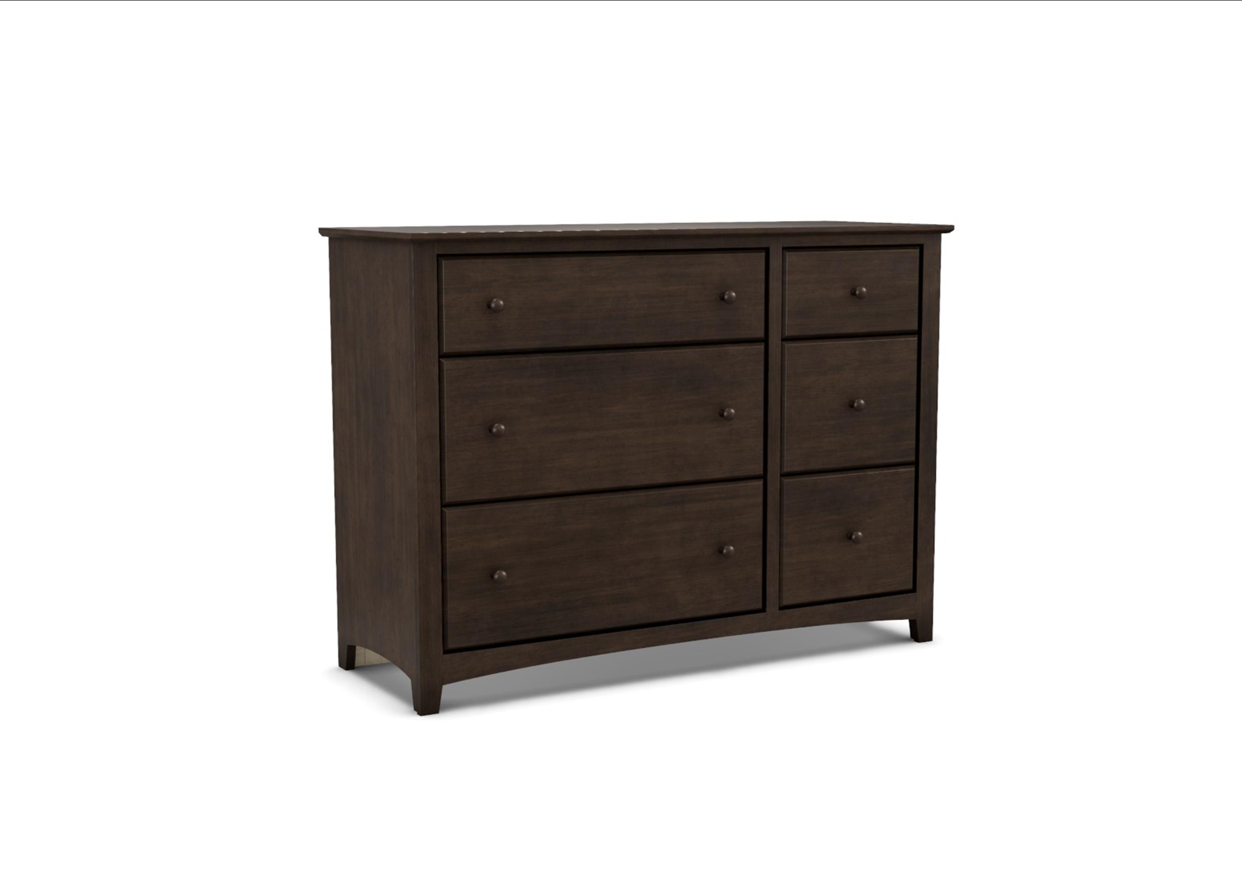 61561 Alder Shaker Six Drawer Combo Dresser | Unique Storage