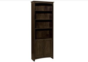 63084D 30"x 84" Alder Shaker Bookcase with Doors