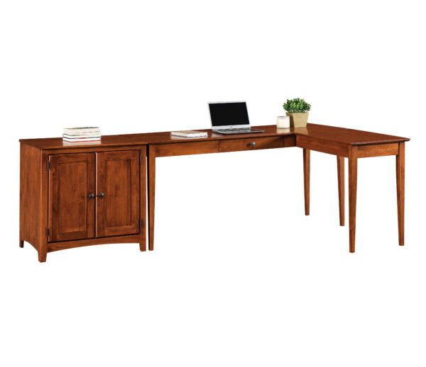 Alder Sectional Desk with Storage Cabinet