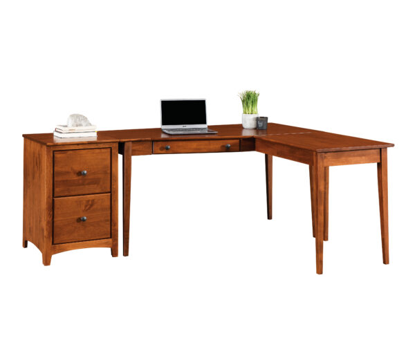 Alder Sectional Desk with File Cabinet