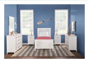 BD128-1201TSET Tykes Twin Bedroom Set in Chalk & White