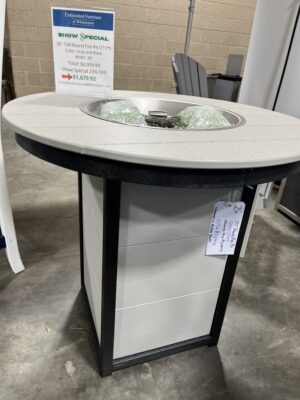 SHOW SPECIAL: 36" Tall Round Fire Pit in Gray and Black