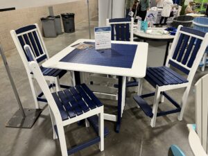 SHOW SPECIAL: 43" Square Bar Height Table and Four Chairs
