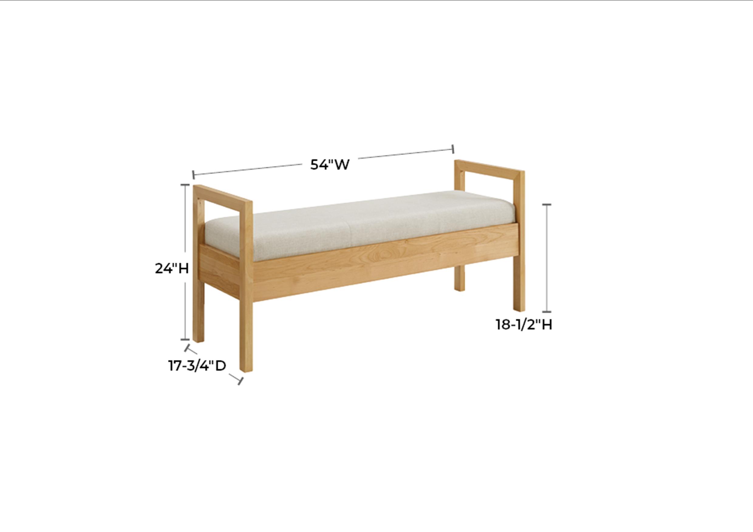 1155 Bailey Upholstered Arm Bench - Image 4