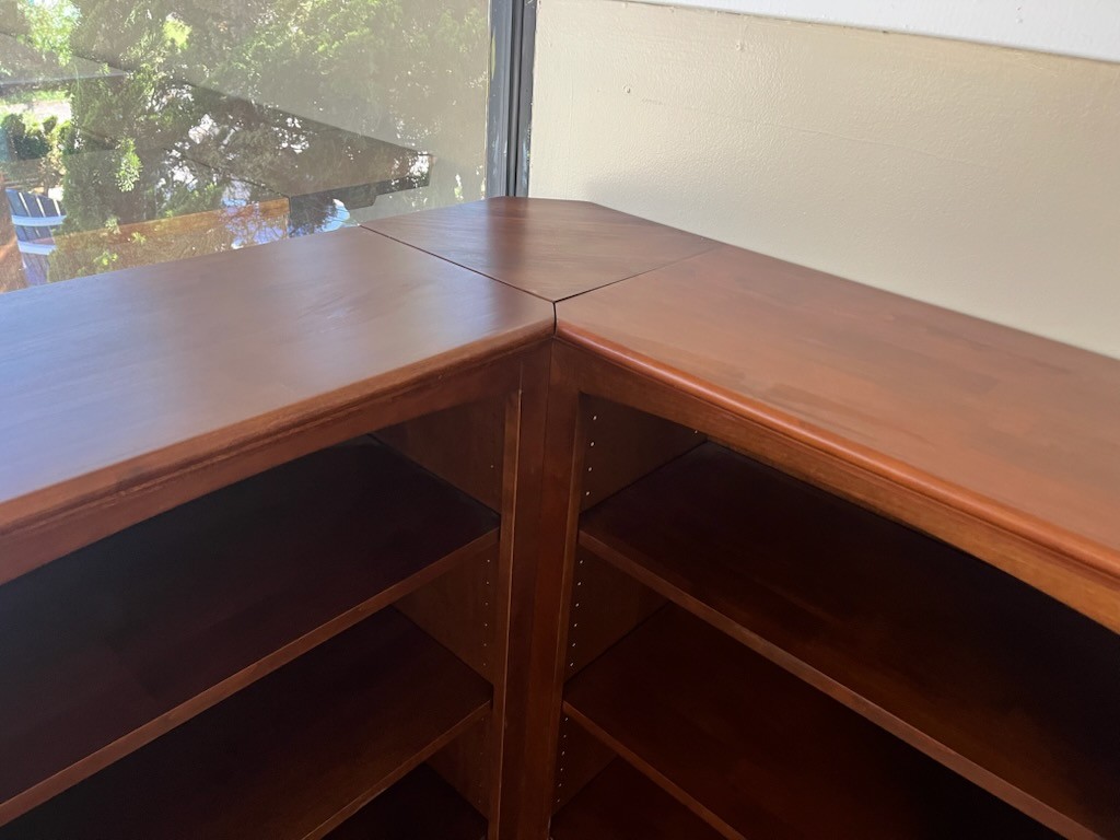 Clearance McKenzie Corner Bookcase Unit in Glazed Antique Cherry - Image 2