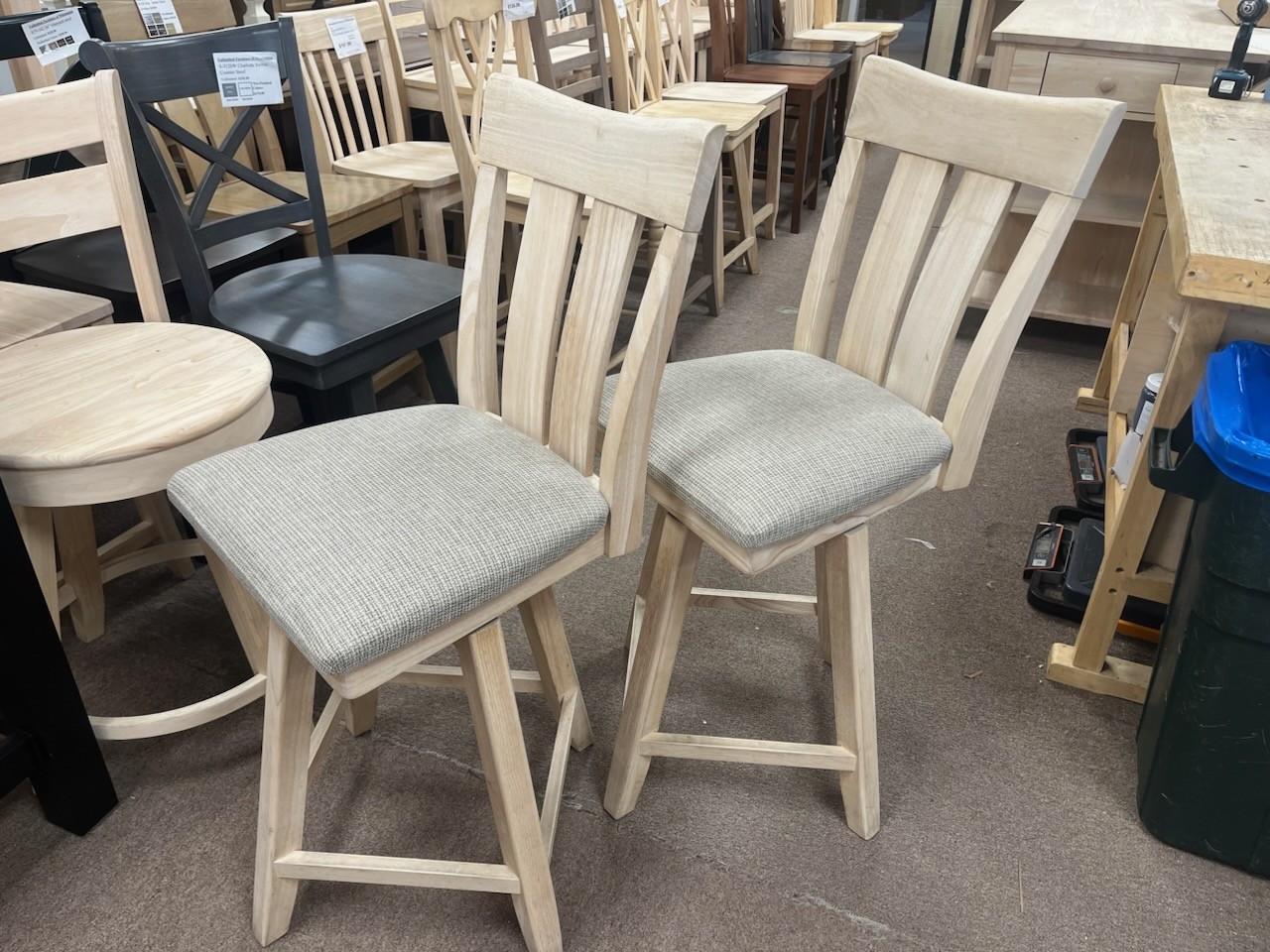 S-132SW Clearance Upholstered Ava Swivel Counter Stool Set